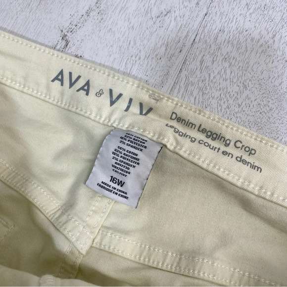 Ava & Viv Denim Legging Crop 16W Cream Target - Picture 5 of 8
